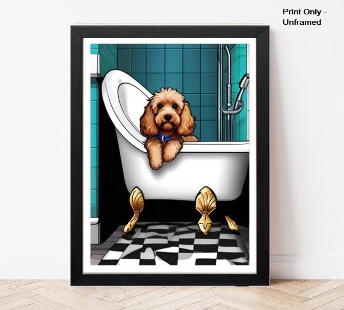 Image amusante de chien Cockapoo : affiche décorative originale pour bain d'animal - 2