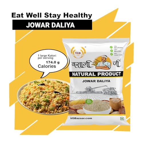 Image of Vasani G Jowar Daliya | Sorghum Millet Porridge | Great Millet Milo Dalia | Jola Jonna Cholam Jwari Juar Janha Jua Shalu Jovari Chari Cereal Porridge Broken Grain - 3kg