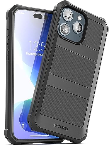 ENCASED Falcon Designed for iPhone 15 Pro Phone Case Compatible with MagSafe - Protective Shockproof Magnetic Case (Black) - Image 3