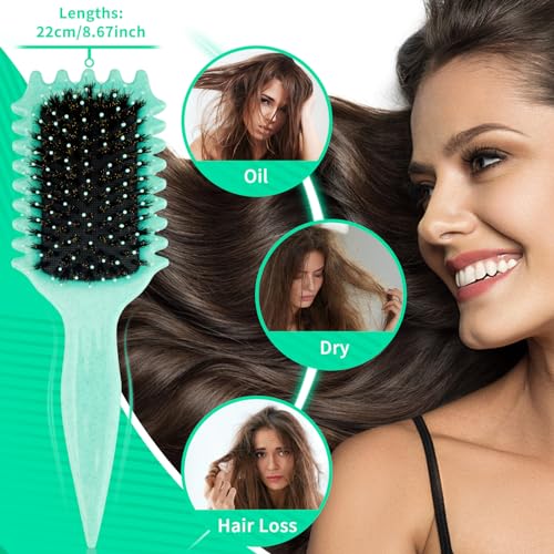 WOHSEROM 1PCS Curly Hair Brush, Curl Defining Brush, Boar Bristle Hair Brush for Combing and Shaping Men's and Women's - Image 4