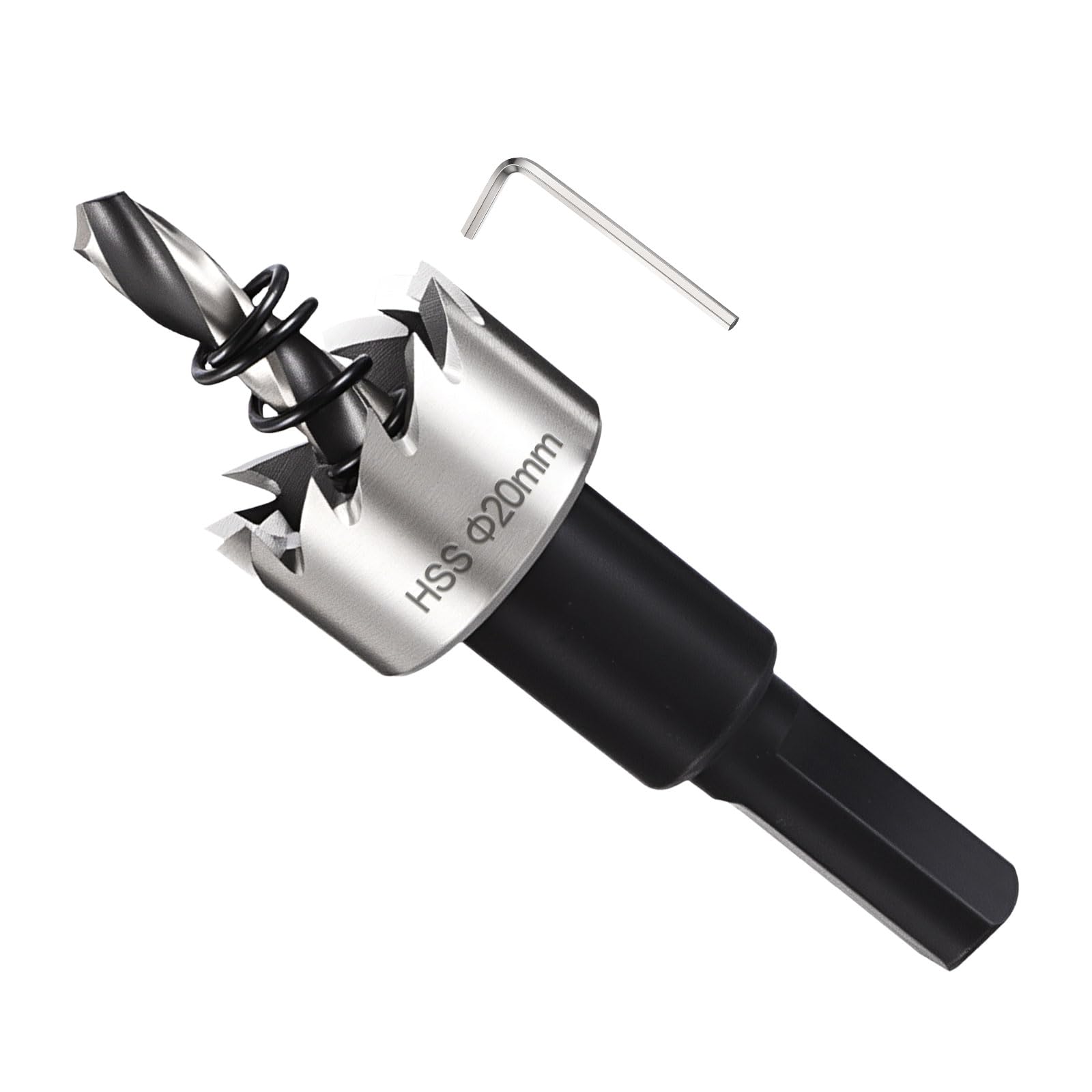 METALLIXITY Hole Saw 20mm (25/32"), 4241 High Speed Steel Hole Cutter with Center Drill Bit, Hex Key and Spring