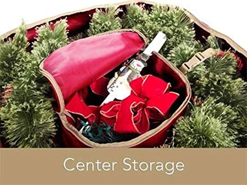 Covermates Keepsakes Christmas Wreath Storage Bag – Heavy Duty Polyester, Interior Pouch, Dual Zipper Pulls - Holiday Storage-Red #TOP6