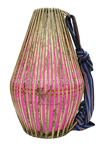Mridangam Khol tambour en argile rose fait main avec sa housse de transport