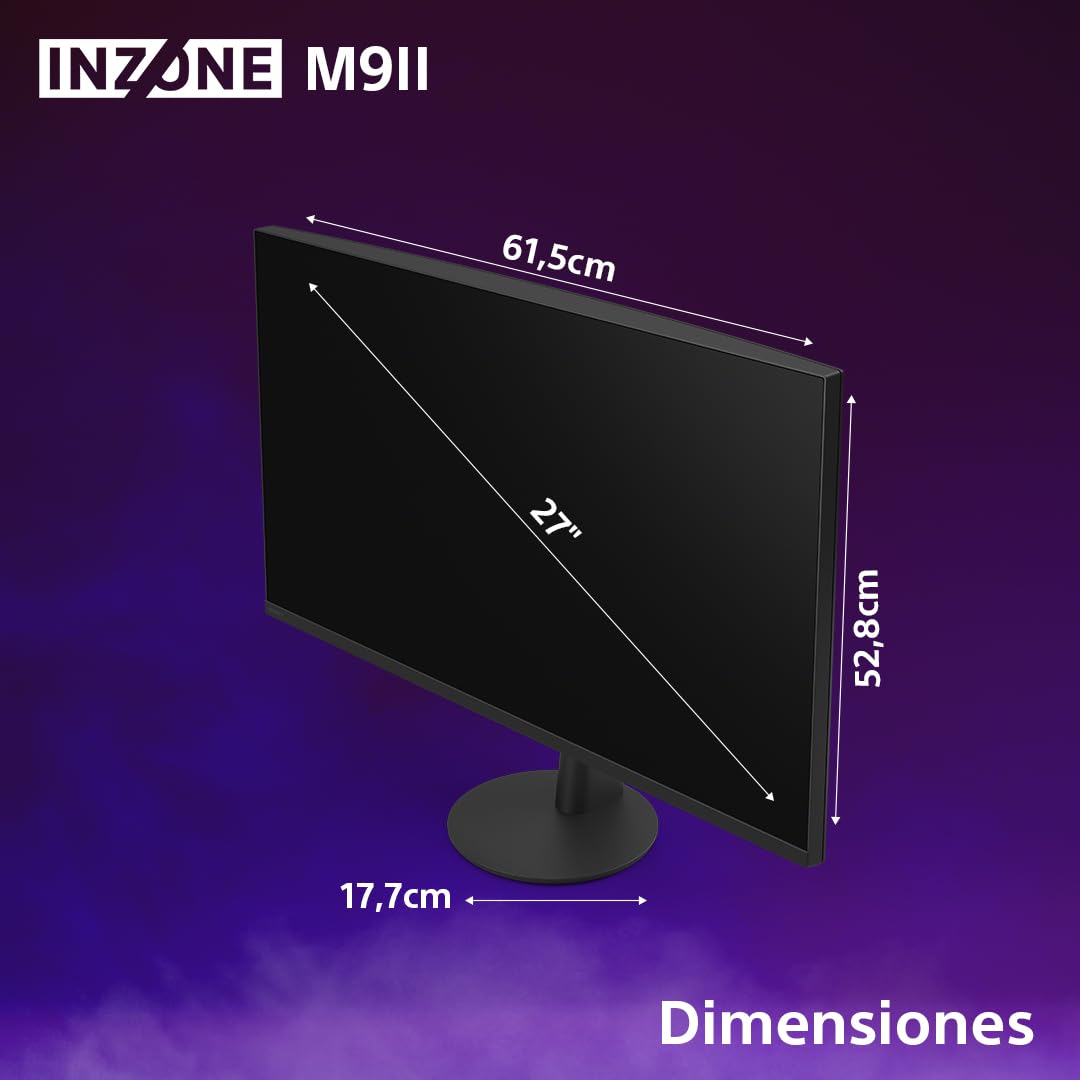 Sony INZONE M9II Monitor Gaming, 27 Pulgadas, 4K Ultra HD: Resolución 2160p, Frecuencia actualización 160 Hz, 1 ms GTG, Espectro DCI-P3 95%, Full Array LED, G-Sync, Adaptive Sync, VRR, Negro