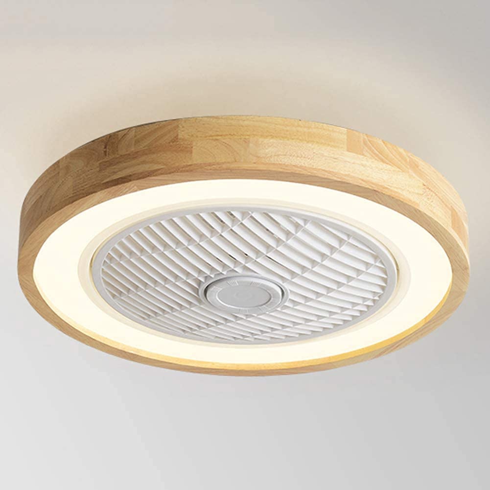 HXYSXHJUO Modern Wood Ceiling Fan Lamp 32W LED Chlier with Remote Control & APP Low Profile Dimming Ventilator Mute Adjustable Wind Speed Perfect for Home Decor