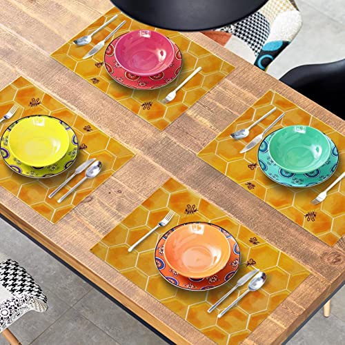 Sets de table forme ruche antidérapants pour protéger la table des plats chauds, lot de 6 - 8