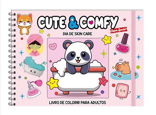 Cute & Comfy Super Special Edição 12 – Livro de Colorir Adulto – Dia de Skin Care – Capa Holográfica: