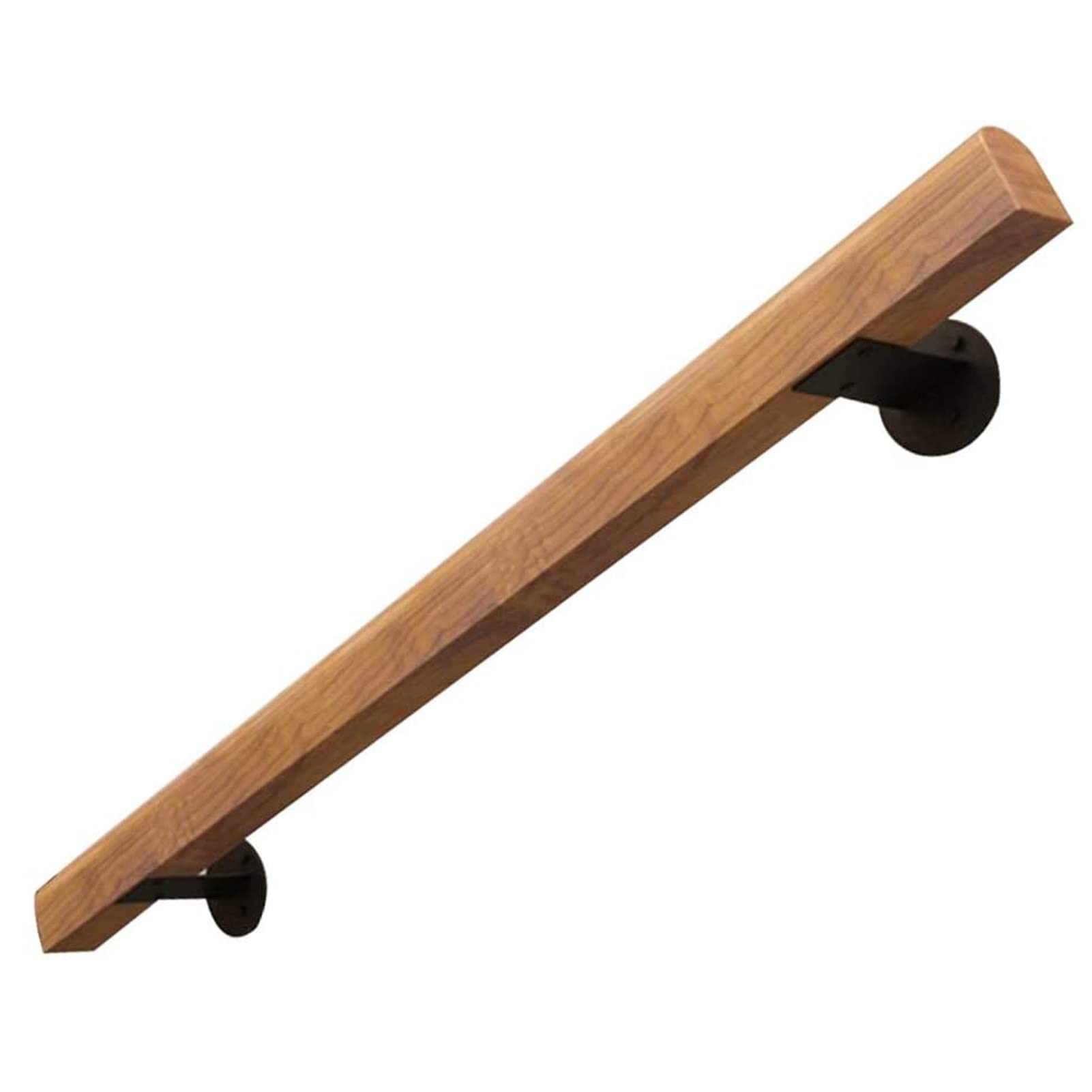 LWJSOCP Solid Wood Handrail for Stairs - Indoor/Outdoor Anti-Slip Safety Banister for Elderly & Children Wall-Mount with Fittings 150kg Load Capacity 110cm (3.6ft)