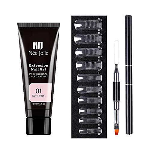PURSUE Extension Gel Nail Kit Polygel Nail Kit with Fake Nail Tips Nail File Nails Dip Liquids Nail Set Nail Supplies DIY
