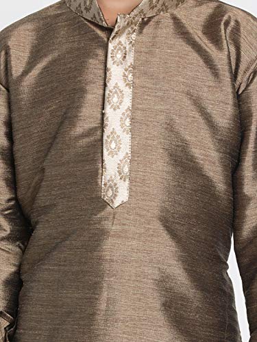 Image of VASTRAMAY Boy's Silk Blend Solid Kurta and Dhoti Pant Set