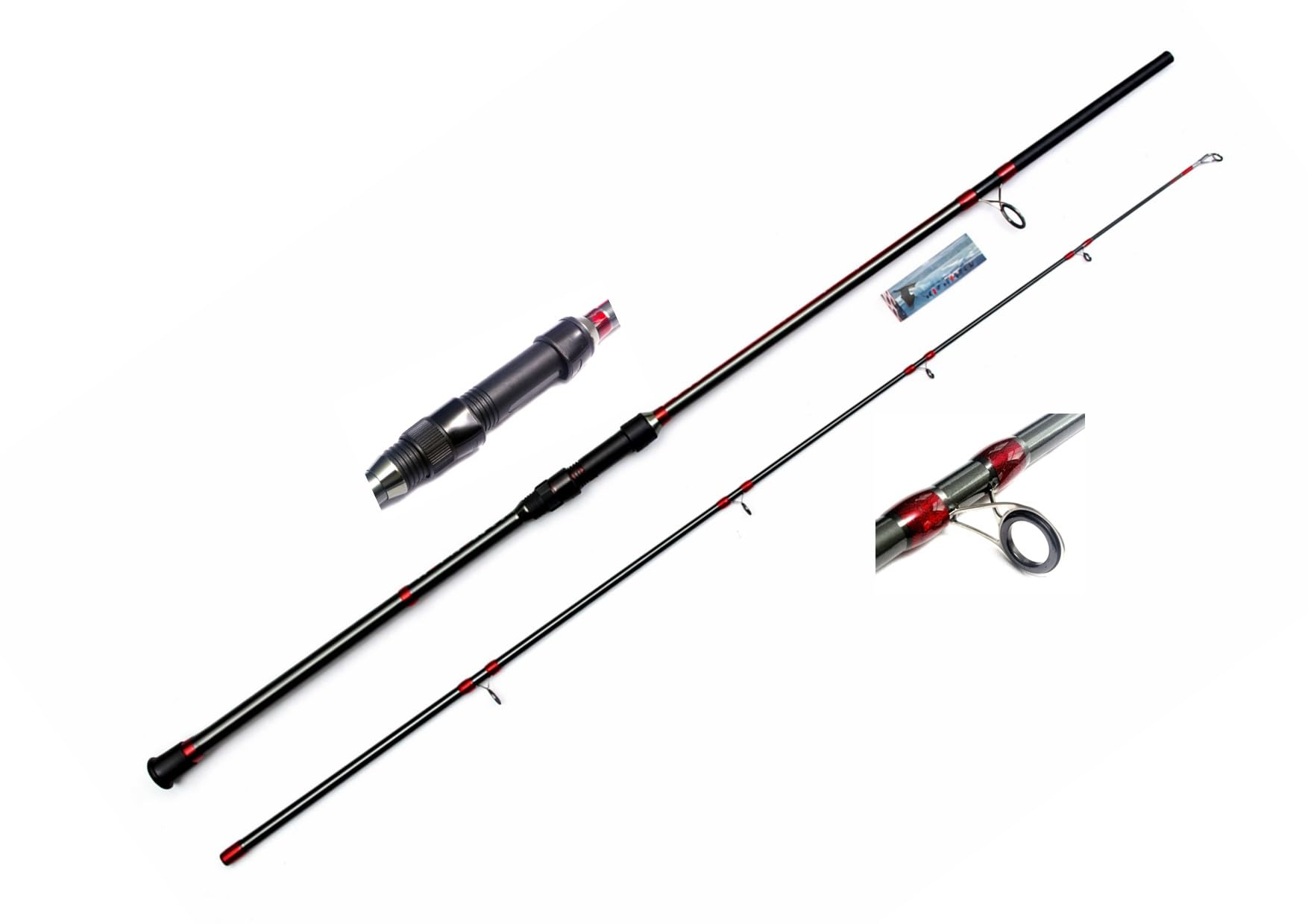MIAMIJACK - SIRROCO MACKEREL & SEABASS HEAVY SPIN Fishing ROD- 8'/2.4m 150g plus Rated 2 Piece Marine Rod for Bait Lure Feather and Float