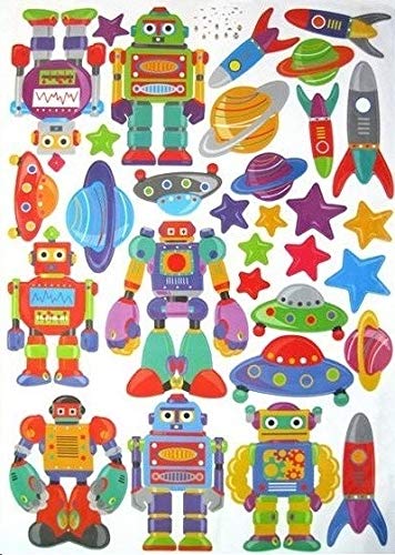 Pegatinas de Pared para niños y niñas grandes habitación decoración estilo robot