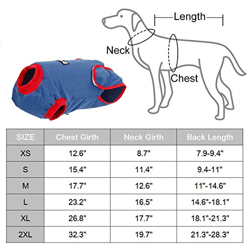FOREYY Dog Professional Recovery Suit Abdominal Wound Protector Puppy Medical Surgical Clothes Post-Operative Vest Pet After Surgery Wear E-Collar & Cone Alternative (XS) - Thumbnail 6