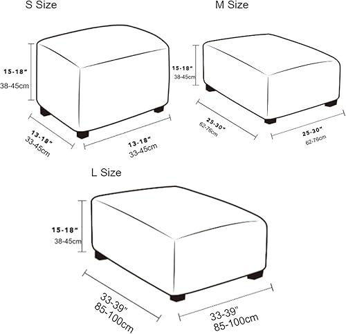 Miniatura 7 de Funda otomana elástica impermeable funda cuadrada plegable con parte inferior elástica protector de muebles suave para sala de estar caqui M