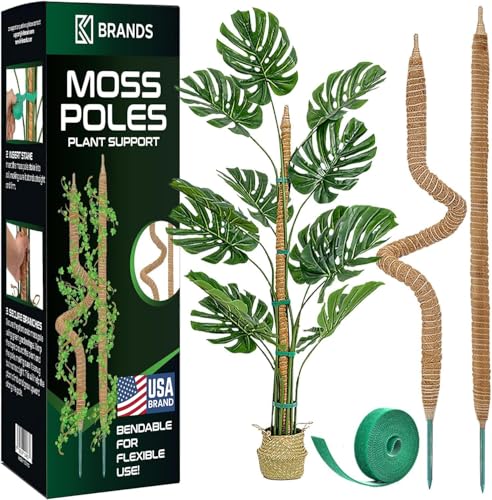 Comparison: Best Pots For Monstera 2 2 Pack 28'' Bendable Moss Pole Monstera Plant Support for Climbing Indoor Plants - Stakes for Potted Climbers - Tall Sticks Indoor Trellis for Houseplants - Accessories for Monstera Pot