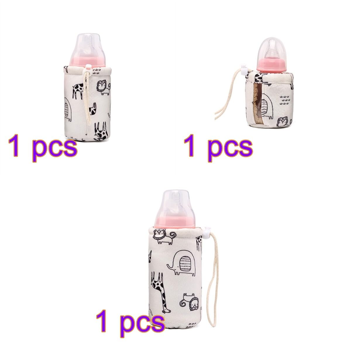 Eforcase 3PCS Portable Baby Bottle Warmer Insulation Cover, Baby Milk Bottle Cover Bottle Tote Bags Breastmilk Baby Bottle Bag Bottle Sleeve Bottle Cover for Car Travel
