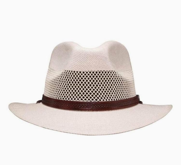 Image of American Hat Makers Milan Straw Fedora - Outdoor Summer Golf and Beach Hat for Men and Women - Wide Brim for UV Protection