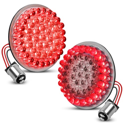LX-LIGHT Pair 2'' Bullet Style 1157 Rear LED Turn Signal Light Kit Compatible with Dyna Softail Touring Street Glide Road King 1986-2023 Honda Yamaha Motorcycles
