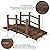 5FT Wooden Garden Bridge Arch Stained Finish Footbridge Decorative Backyard Bridge with Double Safety Railings Outdoor Lawn Pond Bridge Walkway for Garden Yard Patio Courtyard Farm Stream Creek