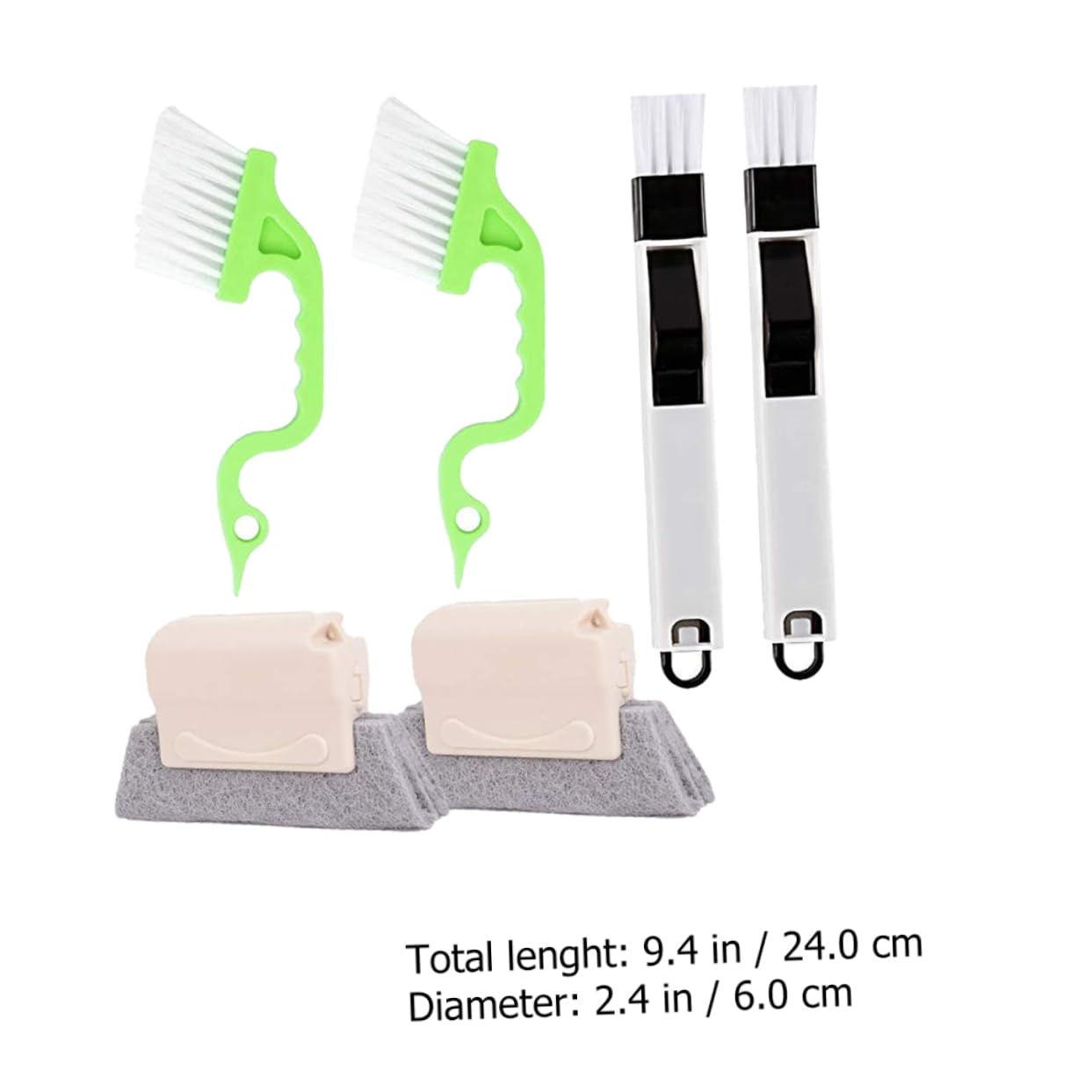 IWOWHERO Nylon Plastic Material Brush Tool Bathtub Cleaner Drain Brush Window Cleaning Brush Set