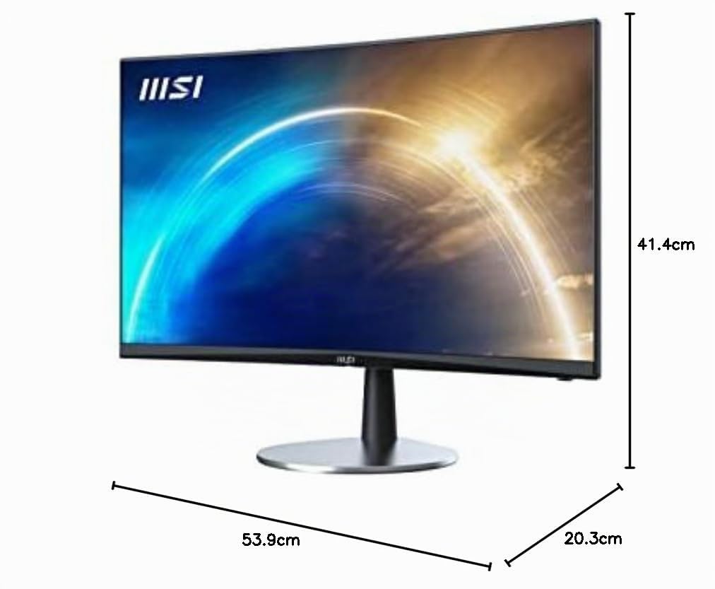 msi PRO MP242C Monitor da ufficio curvo da 23,6 pollici FHD - Pannello VA 1500R 1920 x 1080, 75 Hz, Schermo Eye-Friendly, Speaker integrati - HDMI 1.4 e VGA