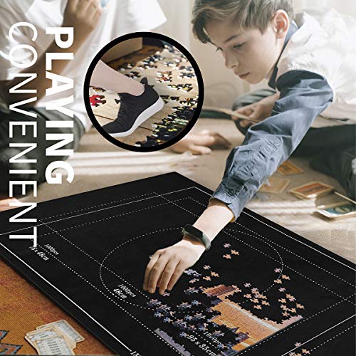 LOVEETA Puzzle Mat Jigsaw Roll Up - Puzzle Saver Storage Mats for 1500 Pieces Large Puzzle Keeper No Glue Jigsaw Puzzle Board Portable Thicker Felt Mat