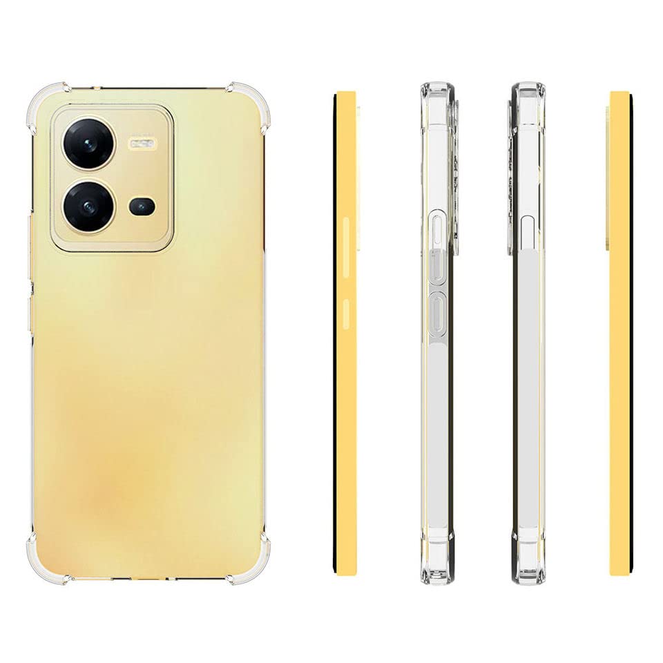 Image of Bumper || Transparent || Edge to Edge Protection Back case Cover for vivo V25 5G - Transparent