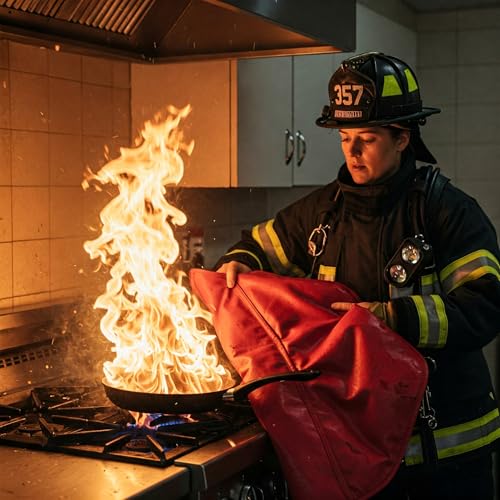 Image of Fire Blanket XXL - 79 x 79 Emergency Fire Retardant Blanket for Home, Kitchen, Restaurant, House - Reusable