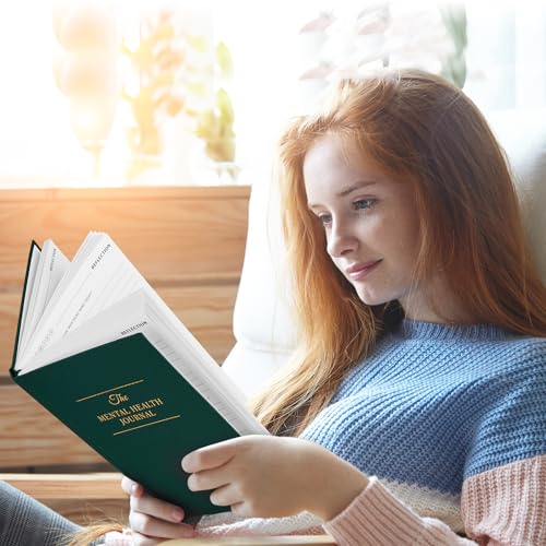 Image of Mental Health Journal, Anxiety & Guided Journal for Women, 91 Days Self-Care Journal to Practice Positive Thinking, ADHD Planner with Mood Tracker (A5 Size)-Dark Green