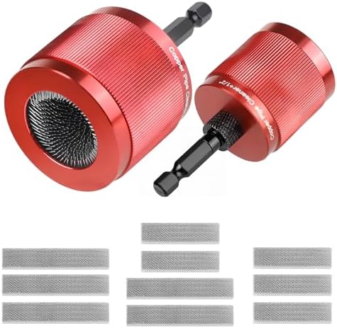 1/2" & 3/4" Copper Pipe Cleaner Set for Drill, with 1/4" Hex Shan...