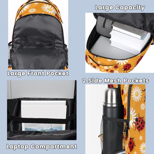 Daisy Kids Backpack for Boys Elementary Primary Middle School Bags, Ladybird Back to School Gifts with Tablet Sleeve Large Compartment4