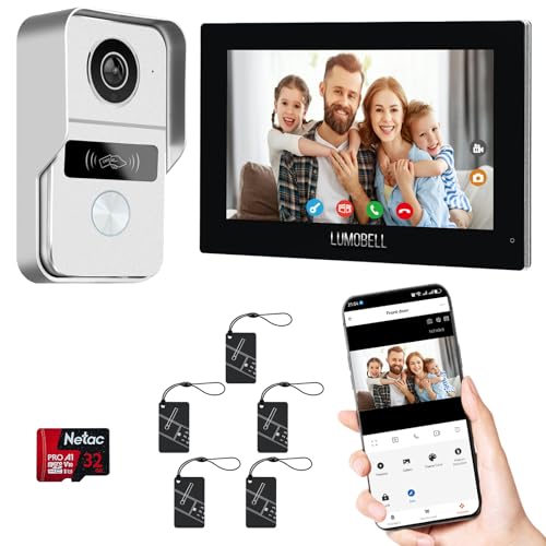 Image of 2-Wired Video Intercom System with 7 inch Touch Screen, Timbre con camara & 140 Wide Angle, Video Recording, Tuya app Remote Control, Playback, Motion Detection, for Villa Apartment House