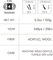 Vista 5 de Lion Brand Yarn Wool Ease Fair Isle, Yarn for Knitting, Thistle/Orchid, 1 Pack