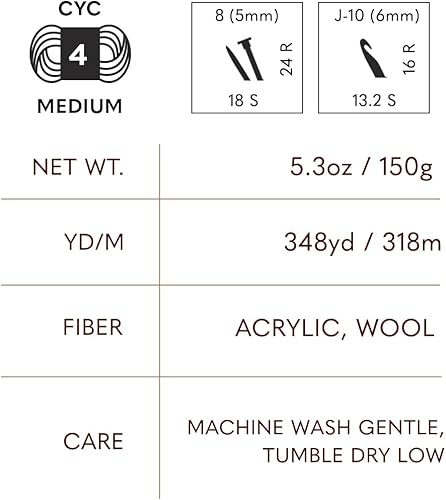 Miniatura 5 de Lion Brand Yarn Wool Ease Fair Isle - Ovillo de lana, color cardo  orquídea