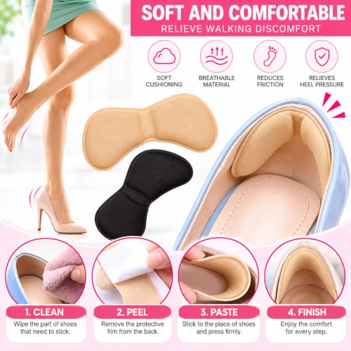 Image of Heel Pads Snugs for Shoe & Height Increase Insoles Shoe Insoles, Self-Adhesive Heel Grips Liner Cushion Inserts for Loose Shoes, Heel Pad for Heel Pain Men Women (Heel Liner)
