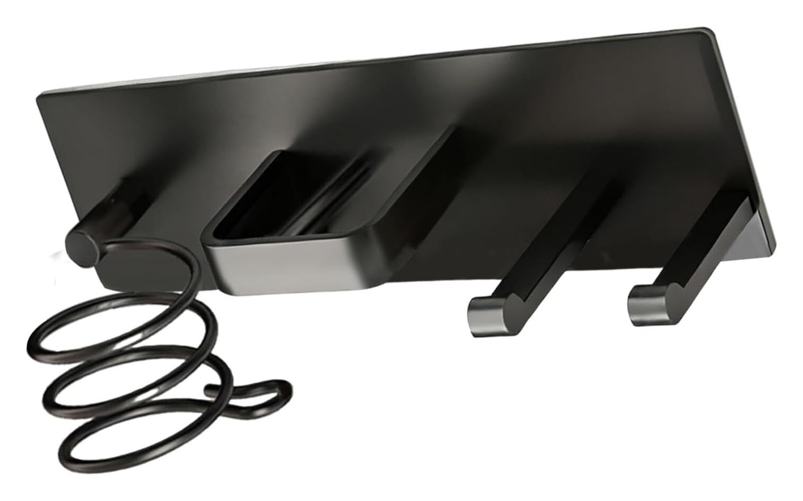 KDveppuzx Hair Dryer Holder, Hair Dryer Curling Iron Wall Mount Holder B Style Black For Bathroom