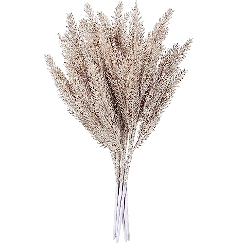 Sea Team 6-Pack Artificial Glitter Pine Twigs, Spruce Stem Ornaments,