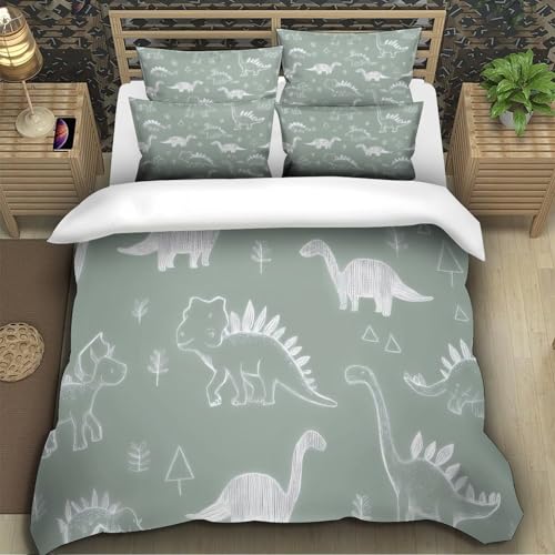 Housse de couette dinosaure 260x220 cm en microfibre douce - 5