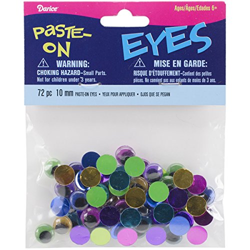 Darice, 100 Millimeter, Metallic Non Stick Eyes, Assorted Styles