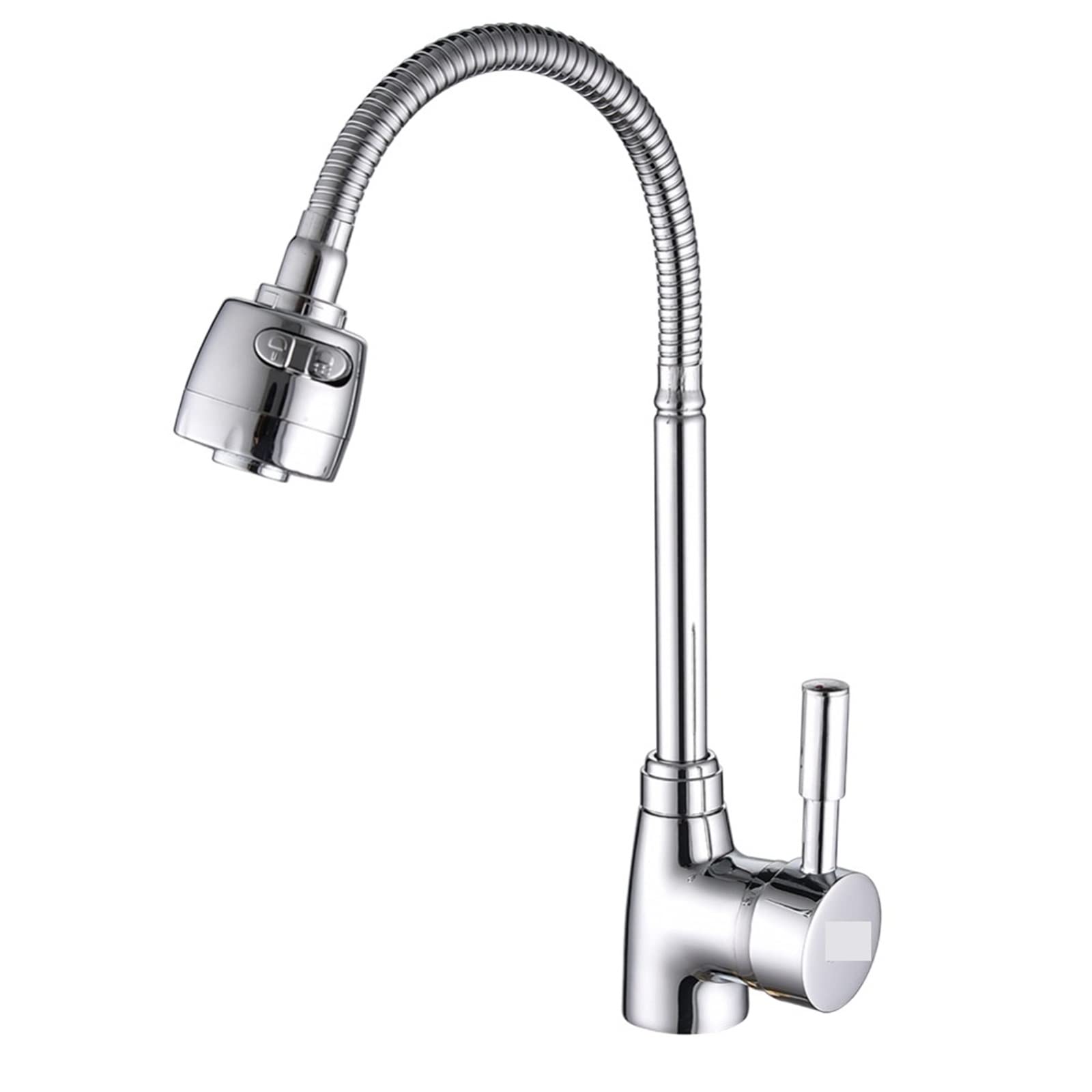 Grifo de cocina de latón cromado con un elegante diseño de agua fría y caliente para fregadero