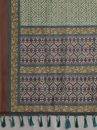 Image of Amazon Brand - Anarva Women's Kalamkari Saree With Blouse Piece