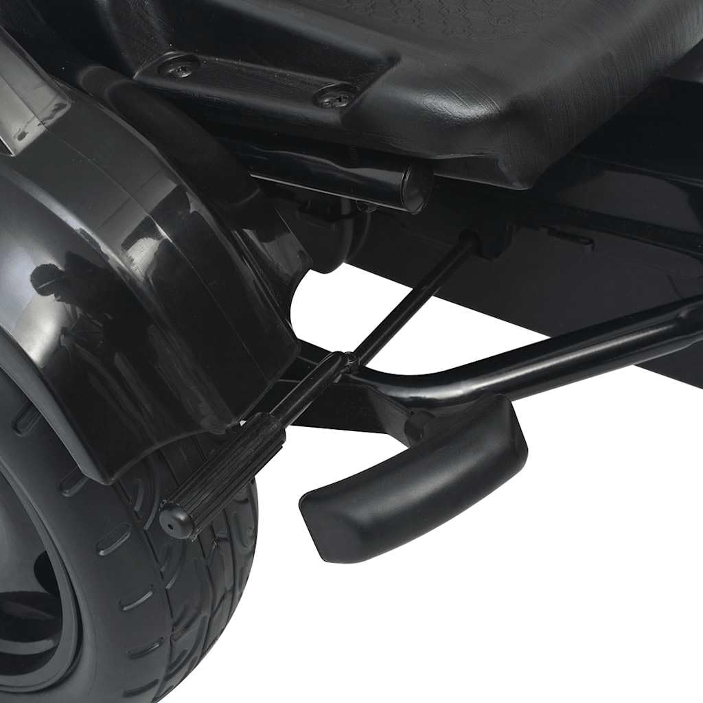 Pedal Go-Kart con asiento y respaldo ajustables negro, ruedas de PVC, marcha adelante y atrás, freno de mano, palanca de cambios, 115 x 62 x 61 cm, para niños a partir de 3 años