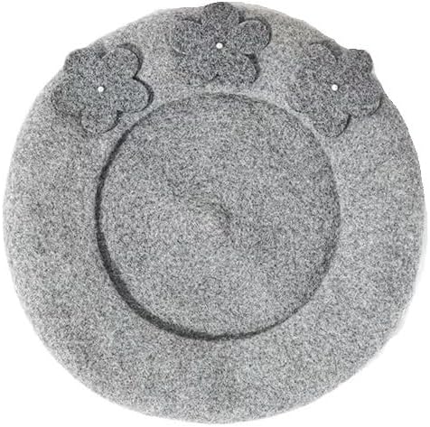 Ladies' Winter Flower Beret Wool Warm Hat Painter's