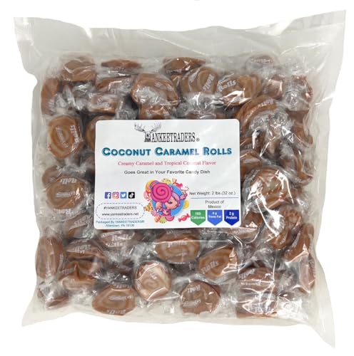 YANKEETRADERS Coconut Caramel Rolls Candy, Individually Wrapped, 2 Pound Bulk Bag - Thumbnail 2