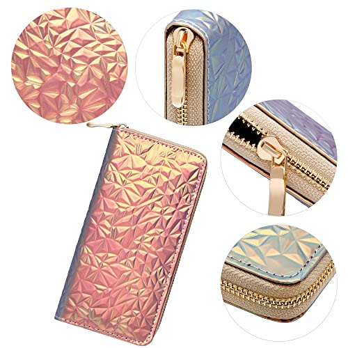 Image of KUKOO Glitter Wallet for Women Shiny Long Phone Clutch Purse Ladies Card Holder