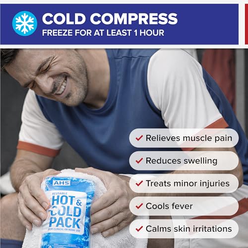 Image of Reusable Ice Pack for Injuries, Hot & Cold Flexible Gel Pack for Knee, Shoulder & Back Pain Relief, Microwave & Freezer Safe, 2 Packs - American Hospital Supply