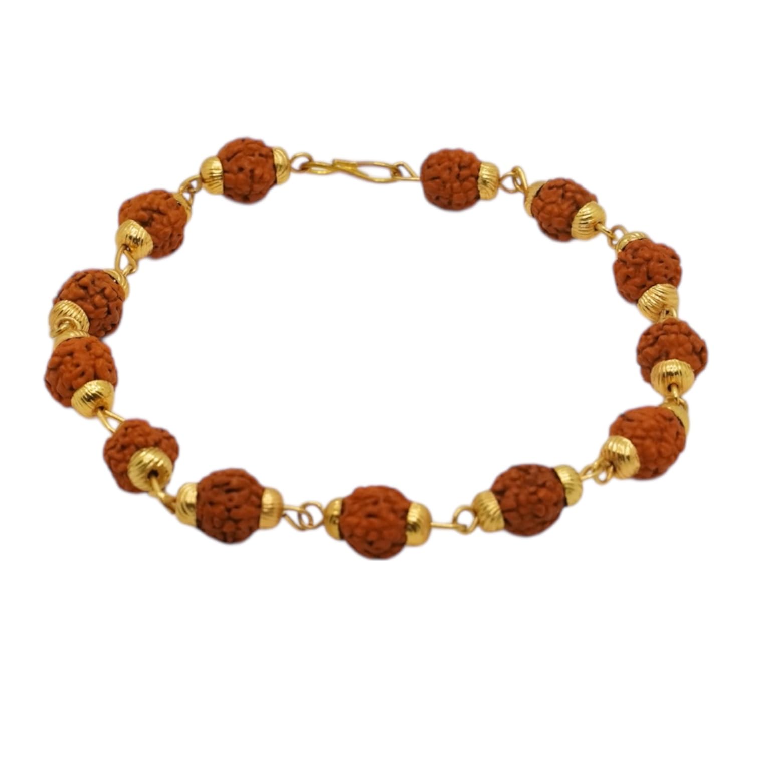 Gold Plated Rudraksha Bracelet for Men – 3 Inches Length