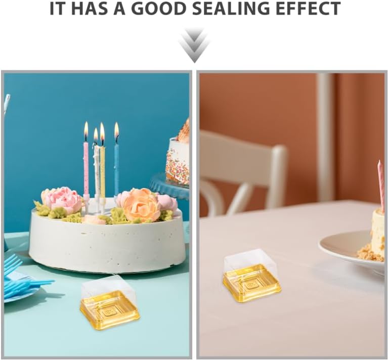 Miniatura 4 de DOITOOL 100 unidades de mini recipientes individuales para cupcakes, embalaje de pastel de luna, cajas de plástico transparente para cupcakes, mini