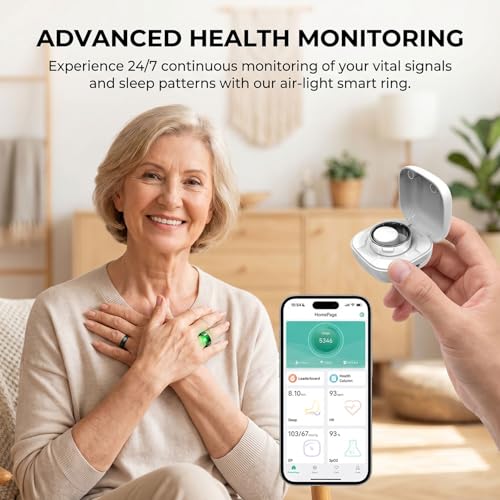 Smart Ring, Wearable Health Monitor & Fitness Tracker for Men and Women, Air-Light Wireless Monitoring Device for Workout, Sleep and Heart Rate (Black, 8) - Image 3