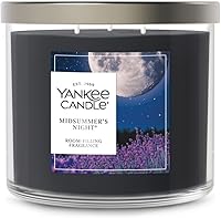 Yankee Candle Midsummer's Night Scented Candle, 14.5oz 3-Wick Jar, 40-Hour Burn Time, Romantic Woody Fragrance